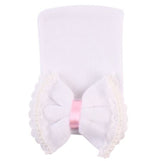 Hospital Hat with Lace & Pearl Bow
