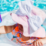 Pale Pink Sun Hat with White Bow-Rae-Mi