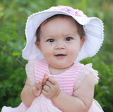 White Stella Sun Hat with Mini Rose Crown