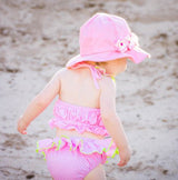 Candy Pink Stella Sun Hat with Mini Rose Crown