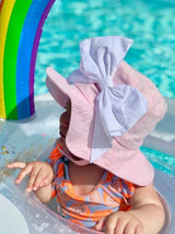 Pale Pink Sun Hat with White Bow-Rae-Mi