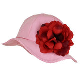 Candy Pink Stella Sun Hat with Rose