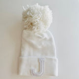 Initial Newborn Pom-Pom Hospital Hats