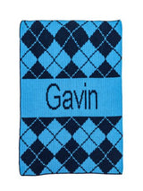 ARGYLE & NAME STROLLER BLANKET