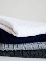 CABLE KNIT INITIAL BLANKET