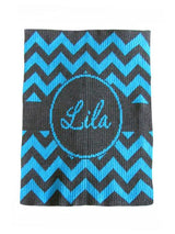 CHEVRON WITH BANNER STROLLER BLANKET