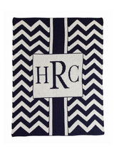 CHEVRON WITH MONOGRAM BOX STROLLER BLANKET