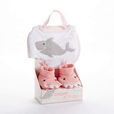 Chomp & Stomp Shark Bib & Booties Gift Set (Pink)