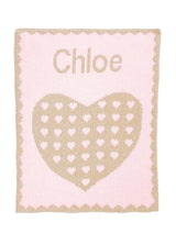 METALLIC HEART ON HEART STROLLER BLANKET