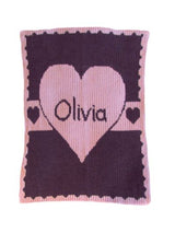 HEART WITH BANNER STROLLER BLANKET