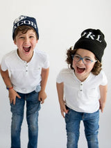 INITIAL STAMP HAT - REGULAR OR EARFLAP