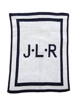 INITIALS & DOUBLE BORDER STROLLER BLANKET