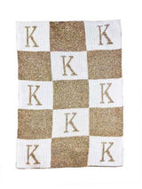 METALLIC INITIAL & BLOCKS BLANKET