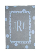 LARGE POLKA DOT & MONOGRAM BLANKET