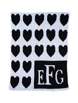 LOTS OF HEARTS & MONOGRAM STROLLER BLANKET