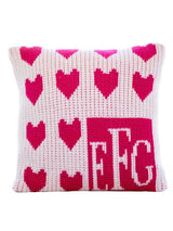 LOTS OF HEARTS MONOGRAM PILLOW
