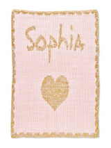 METALLIC SINGLE HEART & SCALLOPED EDGE STROLLER BLANKET