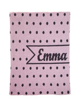 PINT-SIZED POLKA DOTS & NAME BANNER STROLLER BLANKET