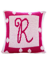 POLKA DOTS BORDER & INITIAL PILLOW