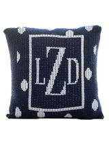 POLKA DOTS SOLID BORDER & INITIAL PILLOW
