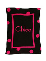POLKA DOT SOLID BORDER & NAME STROLLER BLANKET