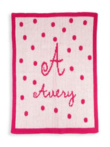 PRECIOUS POLKA DOT WITH NAME & INITIAL STROLLER BLANKET