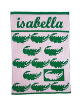 THE PREPPY GATOR & NAME STROLLER BLANKET
