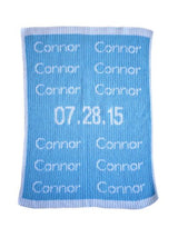 REPEATED NAME & BIRTHDATE STROLLER BLANKET