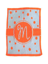 SINGLE INITIAL POLKA DOT STROLLER BLANKET