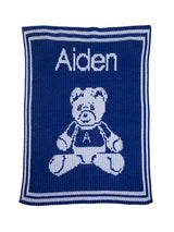 TEDDY BEAR & NAME STROLLER BLANKET