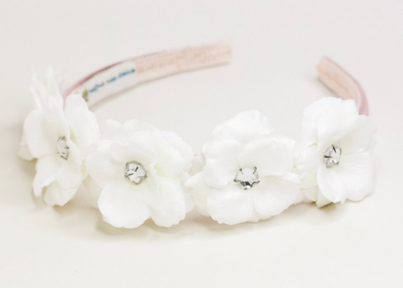 White Mini Rose Flower Crown