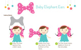 Aqua Minky Baby Elephant Ears Headrest Pillow