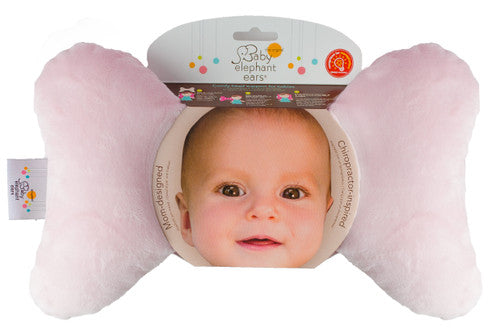 Pink Minky Baby Elephant Ears Headrest Pillow