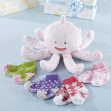 Mrs. Sock T. Pus Plush Plus Octopus With 4 Pairs Of Socks (Pink)