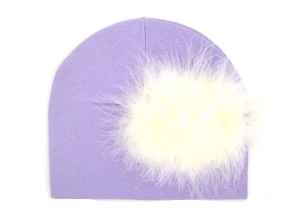 Lavender Cotton Hat with Cream Large regular Marabou