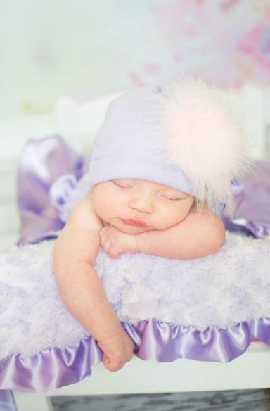 Lavender Cotton Hat with Pale Pink Large regular Marabou