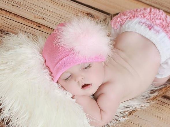 Candy Pink Cotton Hat with Pale Pink Large regular Marabou
