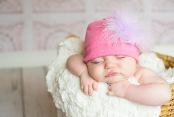 Candy Pink Cotton Hat with Lavender Large regular Marabou