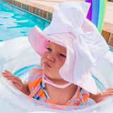 Pale Pink Sun Hat with White Bow-Rae-Mi