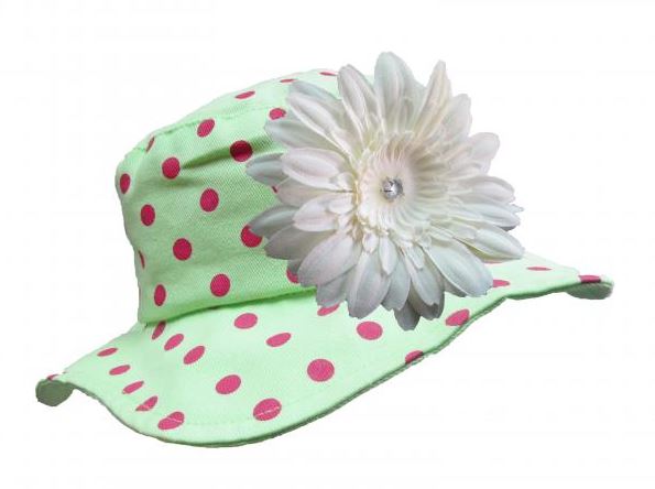 Light Aloe Sun Hat with White Daisy