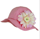 Candy Pink Stella Sun Hat with Daisy
