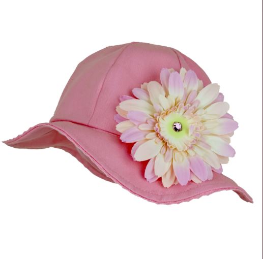 Candy Pink Stella Sun Hat with Daisy