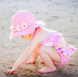 Candy Pink Stella Sun Hat with Mini Rose Crown