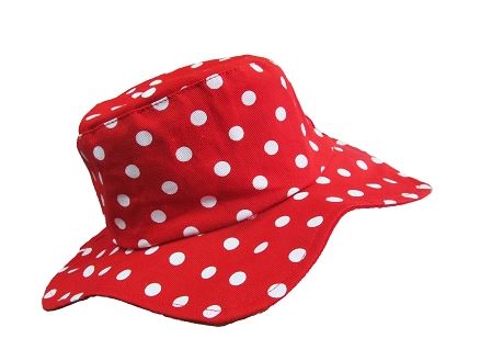 Red and White Dot Sun Hat