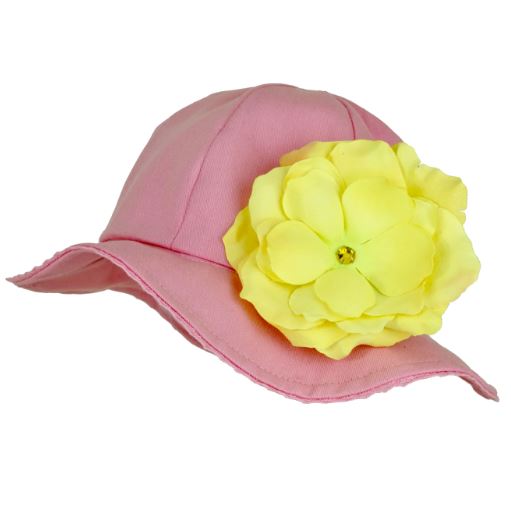 Candy Pink Stella Sun Hat with Rose
