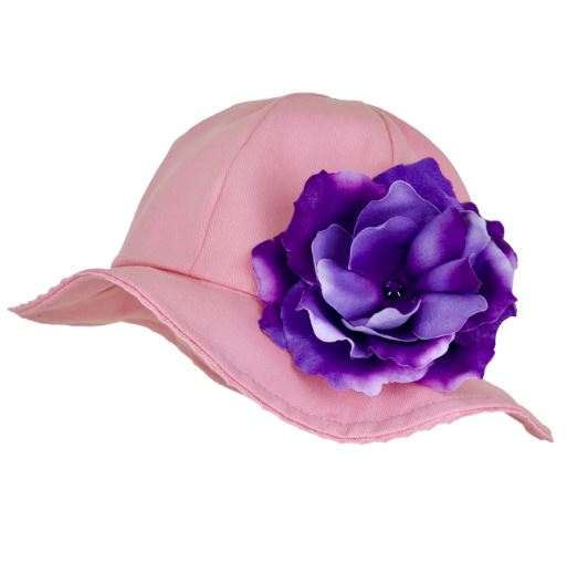 Candy Pink Stella Sun Hat with Rose