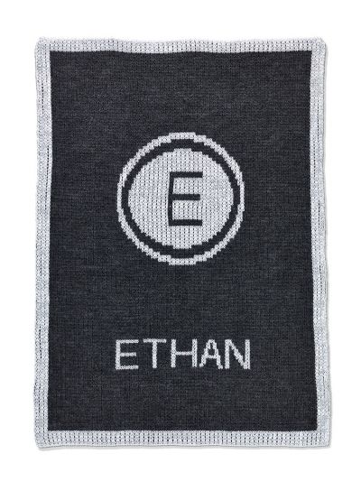 METALLIC INITIAL STAMP AND NAME STROLLER BLANKET