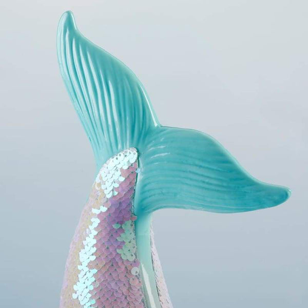 Reversible Sequin Mermaid Tail Porcelain Bank